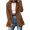 thumbnail image 3 of STARVNC Women Lapel Collar Button Up Pocket Corduroy Long Sleeve Blazer, 3 of 6