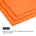 thumbnail image 4 of Unique Bargains EVA Foam Sheets Orange 9.8 Inch x 9.8 Inch 5mm Thick Crafts Foam Sheets 6Pcs, 4 of 5