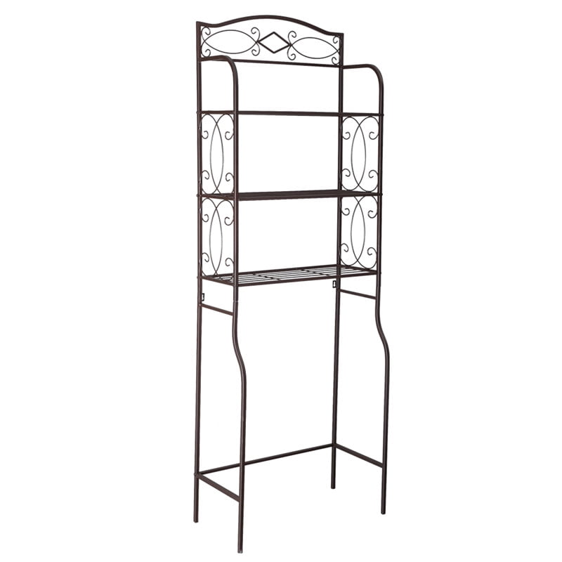 3 Tier Metal Over The Toilet Shelf Simple Industrial Style Storage Rack