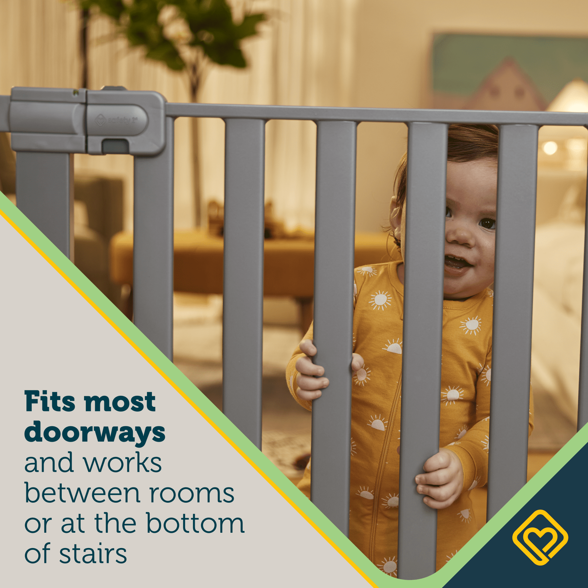 Safety 1st Modern Easy-Install Gate, Silver,