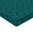 thumbnail image 2 of Ambesonne Teal Fitted Sheet, Abstract Modern Line Art, Queen Size, Teal Turquoise, 2 of 3