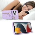 thumbnail image 4 of for iPhone 13 Pro Max Case Wallet with Strap for Women,Crossbody Lanyard,Zipper Pocket,Credit Card Holder,Ring Stand,RFID Blocking Phone Wallet Case for iPhone 13 Pro Max (6.7",Purple), 4 of 16