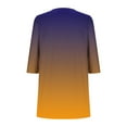 thumbnail image 5 of VEKDONE Tunic Tops for Women 3/4 Sleeve Crewneck Pullover Tops Fashion Gradient Color Print Long Blouse Casual Loose Fit Lightweight Curved Hem Shirts, 5 of 6