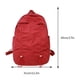 thumbnail image 3 of Mochila informal de lona con cordón plisado de gran capacidad unisex (rojo), 3 of 6