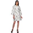thumbnail image 2 of Moomaya Short Robe For Women Plus Size Printed Cotton Robe Lightweight Nightwear, 2 of 6