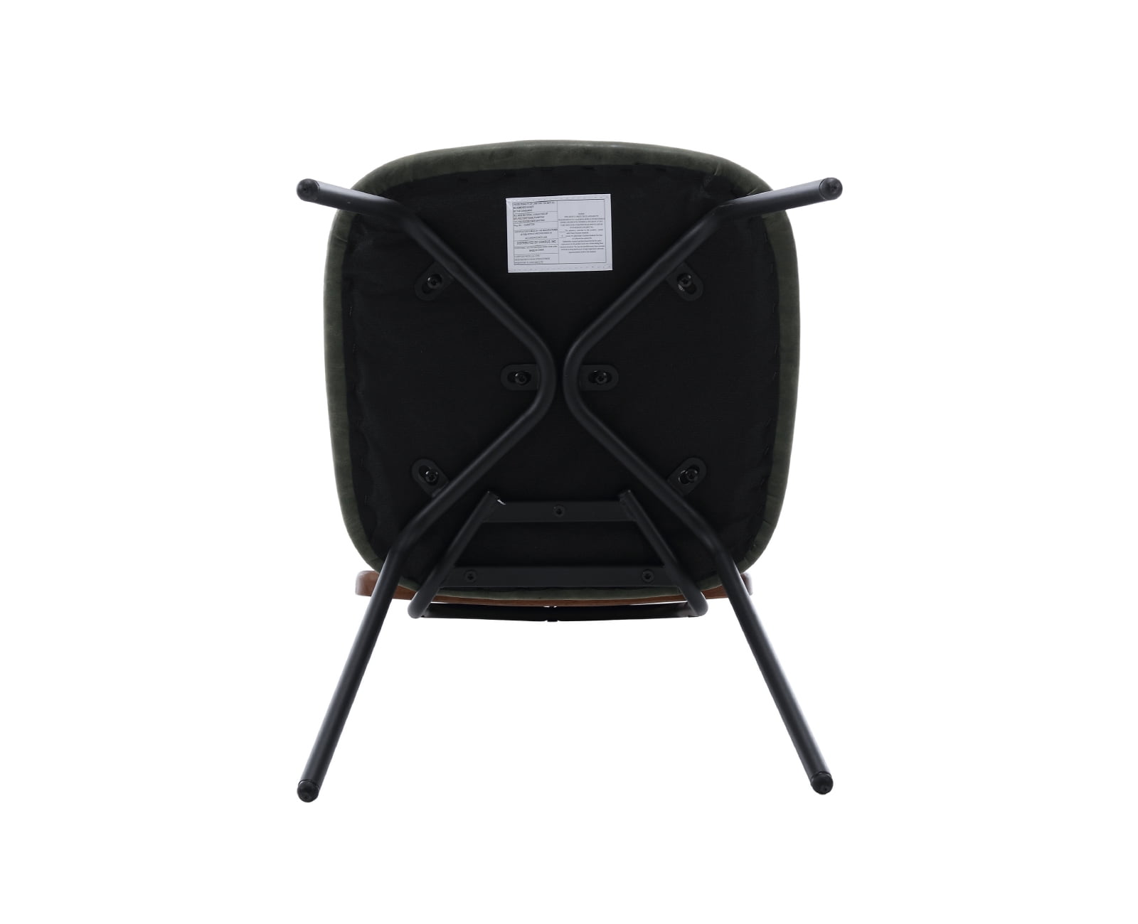 Dayalane Rattan Dining Chairs Set of 4, Leather Upholstered Kitchen Chairs with Cane Back, Mid-Century Modern Armless Dining Side Chairs with Metal Legs for Dining Room Living Room Restaurant, Green