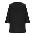 thumbnail image 3 of TKYCMSUAKI Women Plus Size Shirts Waffle Knit 3/4 Sleeve Tees Button V Neck Drawstring Pullover Hoodie Casual Tunic Tops, 3 of 7