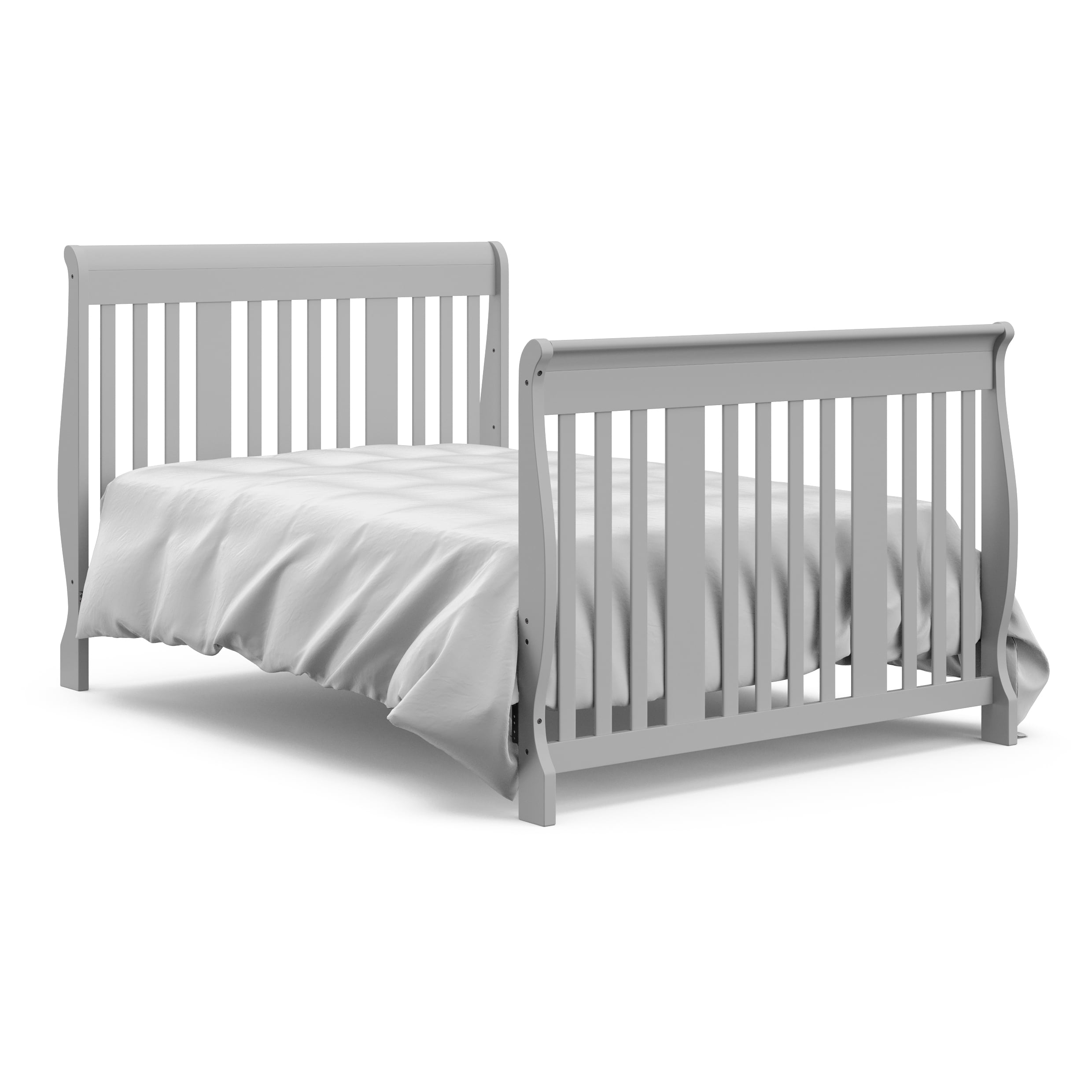 Storkcraft Portofino 5-in-1 Convertible Baby Crib and Changer, Pebble Gray