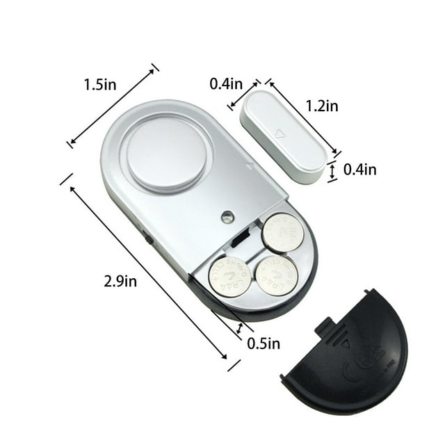Door Alarms for Kids Safety Wireless Open Alarm Sensor, Silver ABS 125dB Magnetic for Window Door Home Security,Battery Powered