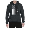 thumbnail image 2 of American Flag Fishing Rod USA Pride | Mens Fishing Hooded Sweatshirt Graphic Hoodie, Heather Black, Medium, 2 of 3