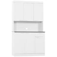 thumbnail image 1 of 71" High Gloss White Kitchen Pantry Cabinet with Hutch & Adjustable Shelves | Storage Buffet for Living Room, Dining Area & Entryway, 1 of 7