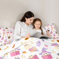 thumbnail image 4 of Feelyou Kawaii Ghost Full Size Comforter Sets, Cute Witch Hat Bedding Comforter Set, Pink White, Halloween Reversible, 3 Pieces, 1 Comforter and 2 Pillowcases, 4 of 7