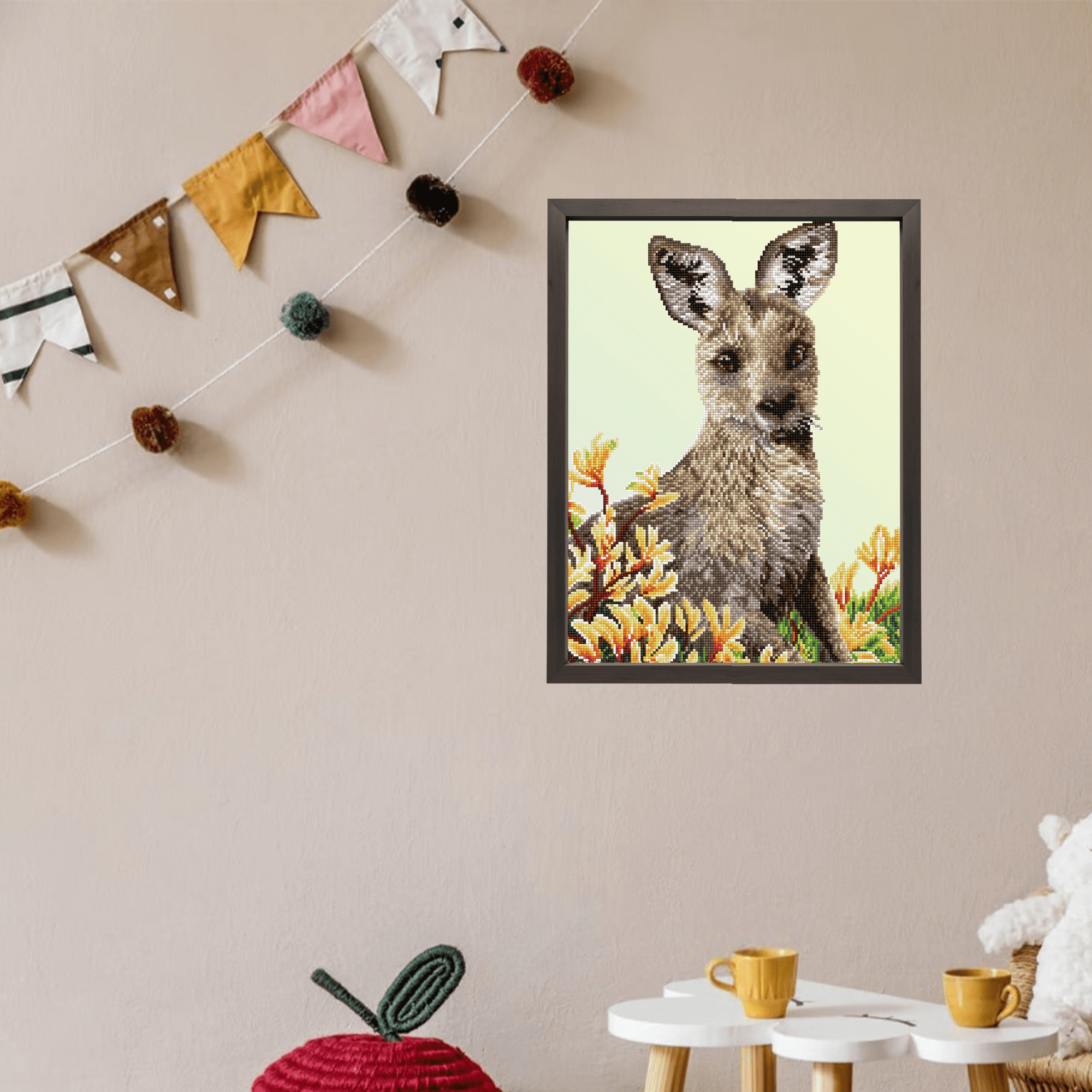 Diamond Dotz Kangaroo & Kangaroo Paw Animal  Diamond Painting Kits for Adults - Diamond Art Kits a Relaxing Creative Craft Kit with Dotz Gems 16.1"x20.1"