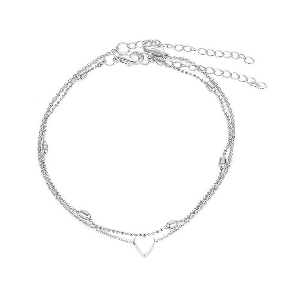 Anklet Foot Chain Boho Beach Beads, Ankle Bracelet Silver plated New H1 P3P