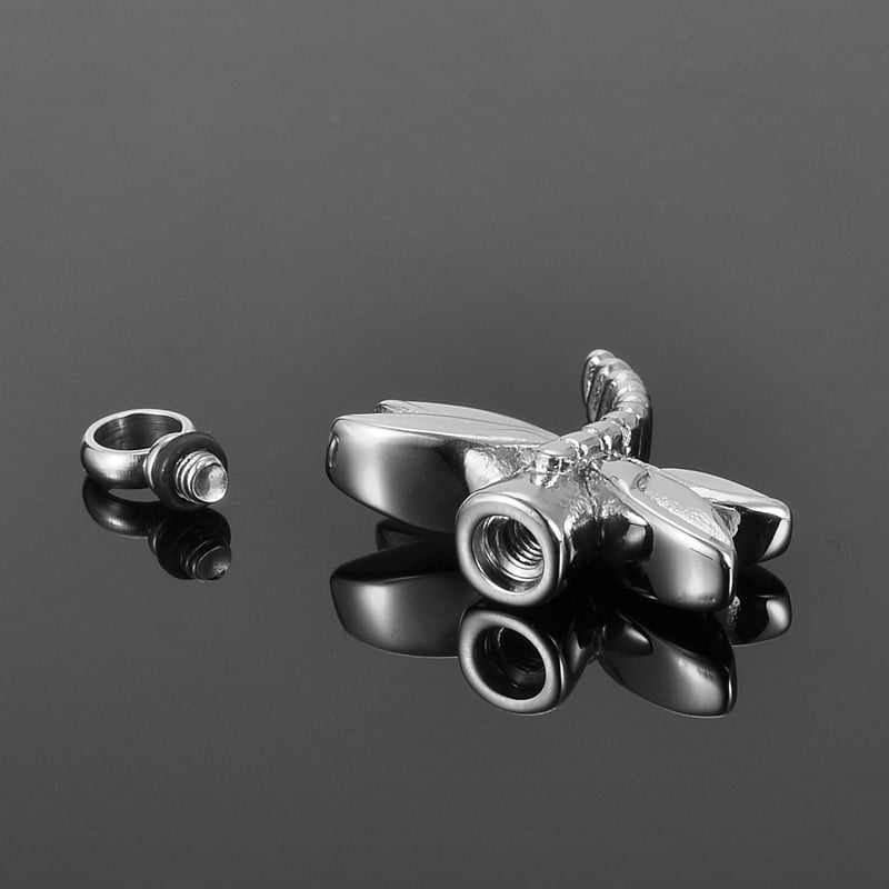 Anavia Steel Dragonfly Cremation Necklace Keepsake Urn Memorial Jewerly With Free Gift Box