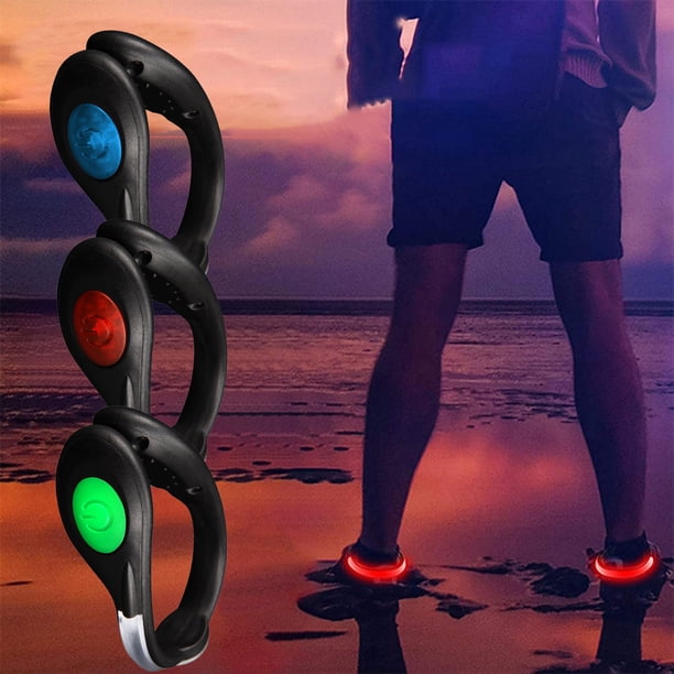 Luz Led Recargable con Clip para Zapatos - Carga Usb, Luz de Seguridad Impermeable para Correr de Noche, Ciclismo y Deportes Al Aire Libre (Azul/Rojo/Verde)