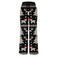 thumbnail image 5 of Fiaer Christmas Pajamas Pants for Women Plus Size Santa Snowflake Snowman Christmas Tree Xmas Sleepwear Trousers Wide Leg High Waisted Drawstring Pjs Slacks with Pockets Black5 XXL, 5 of 5