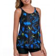 thumbnail image 6 of RELLECIGA Plus Size Women's Swimsuit Set Mesh Tankini Top with High Waisted Swim Short 2 Piece Bathing Suits for Women White Size XL, 6 of 8