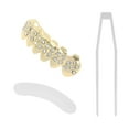 thumbnail image 3 of Unique Bargains 1 Set Fake Teeth Grills Fashion Poker Diamond Chart for Hip Hop Gift Gold Tone, 3 of 6