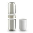 thumbnail image 1 of Toothbrush Case Portable Toothpaste Container Dust-Proof Sanitary Plastic Daily Use Simple Toothburshes Holder College Hiking three cups-grey, 1 of 8