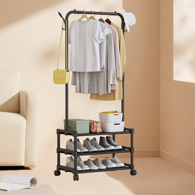 Cameland With Shoe Rack Coat Rack Floor Storage Rack Household Dormitory Multifunctional Coat Rack