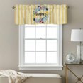 thumbnail image 3 of Starfish Shell Wreath Valance Curtain for Windows Summer Lemon Yellow Stripes Retro Rod Pocket Curtain Valances Short Window Treatments Panels for Kitchen Bathroom Laundry Room Basement 56 x 16 Inch, 3 of 9