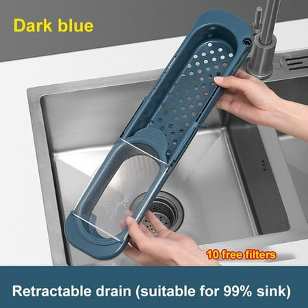 

Folding Drain Basket Sink Rack Telescopic Drain Rack Remaining Filter Drain Basket Dishwasher Cloth Storage Kitchen Tools
