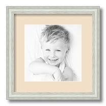 ArtToFrames 13x13" Matted Picture Frame with 9x9" Single Mat Photo Opening Framed in 1.25" Off White Wash on Ash and 2" French Creme Mat (FWM-4098-13x13)