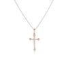 Diamond Cross Necklace 1/20 ct tw Round-cut 10K Two-Tone Gold