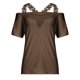 thumbnail image 4 of ICHUANYI Clearance Fashion Women's Summer V-Neck Casual Lace Patchwork Solid Caims Blouse Top(Coffee, M) ICHUANYI WER2023080805442, 4 of 6