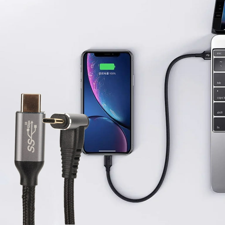 90 Degree USB C Cable, 10Gbps High Speed Rate Right Angle USB C Extension  Cable 4K 60Hz PD100W Fast Charging For Entertainment For Office 