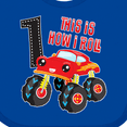 thumbnail image 4 of Inktastic Monster Truck How I Roll 1st Birthday Boys Baby Bib, 4 of 4