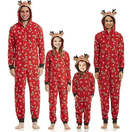 

Zukuco Christmas Family Matching Pajamas Set Parent-child Deer Printed Pjs Onesie Hoodie Sleepwear Nightwear