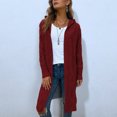thumbnail image 4 of Enjoytime Fall Winter Long Cardigans for Women Long Sleeve Open Front Hooded Knit Coat Warm Cozy Casual Oversized Outerwear with Pockets, 4 of 6