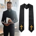 thumbnail image 7 of Reversible Embroidery Clergy Stole with Crossed Design Tassels for Priests Pastors Services Religious Ceremonies Reversible Clergy Stole, 7 of 7