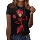 thumbnail image 2 of Hazbin Hotel Moda Casual Mujer Impreso Cuello Redondo Manga Corta Camiseta Top Negro/S, 2 of 5