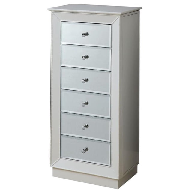 ACME Talor Armoire à Bijoux en Bois à 6 Tiroirs Blanche