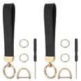 thumbnail image 1 of Porte-clés Bracelet en Cuir, Chaîne de Clés de Voiture, Bracelet pour Femmes, Porte-Clés 7 Pouces, Ton Or/noir, 1 of 6