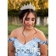 thumbnail image 4 of COCIDE Tiara y corona plateadas para mujer, coronas de reina de cristal, tiaras de princesa con diamantes de imitación para niña, novia, accesorios para el cabello para novia, fiesta de cumpleaños, gr, 4 of 4