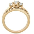 thumbnail image 2 of Pompeii 14k Yellow Gold 1ct Diamond Engagement Wedding Ring Set 3Stone Channel Set Round, 2 of 3