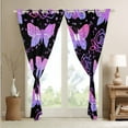 thumbnail image 4 of Erosebridal Cartoon Butterfly Curtains & Drapes Pink Rose Blackout Curtains, Purple Polka Dots Curtains Cute Animal Bedroom Curtains, Kawaii Black Pink Window Drapes, 4 of 6