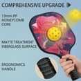 thumbnail image 2 of Pickleball Paddles Set Of 2, Fiberglass Surface, Rose, Floral Print, 4 Balls & Bag, 2 of 5