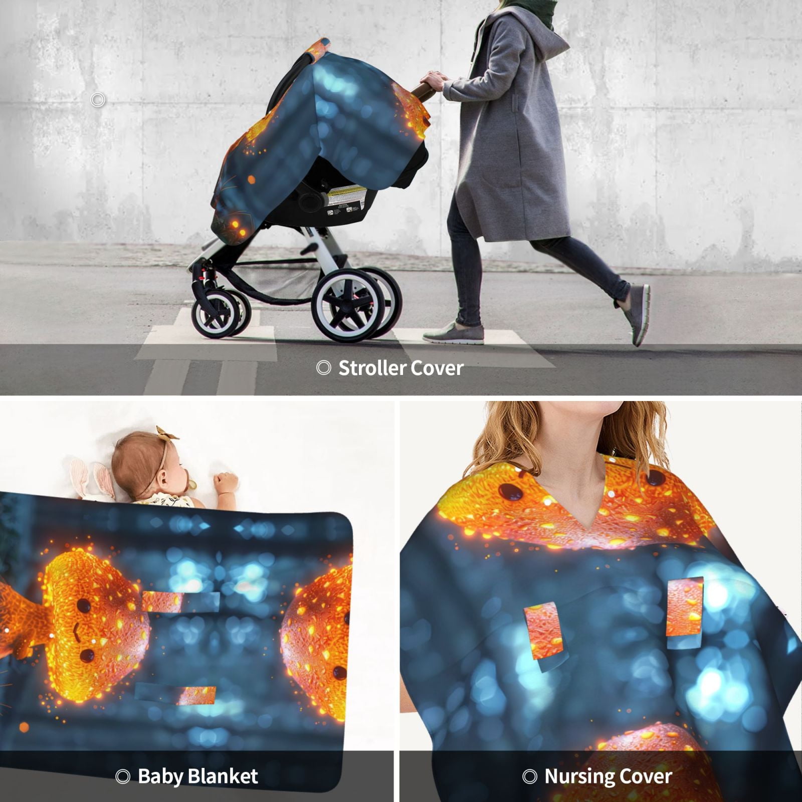 Car Seat Cover Baby - Glowing Mushroom In Forest Breathable Infant Car Seat Cover for Baby Carseat, Lightweight Comfort Baby Essentials Must Haves Newborn Stuff for Girl Boy