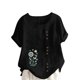 thumbnail image 1 of Vestidos Casuales Para Mujer, Blusas De Mujer De Moda Blusa tipo túnica informal de lino con estampado de peces del océano y botones de manga corta para mujer, 1 of 4
