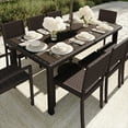 thumbnail image 6 of Martha Stewart 71" Indoor-Outdoor Patio Table with Engineered Wood Top in Brown Rattan Wicker, 6 of 12