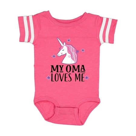 

Inktastic My Oma Loves Me Girl Unicorn Outfit Gift Baby Girl Bodysuit
