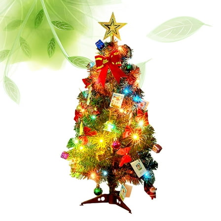 Homoyoyo Artificial Simulation Christmas Tree with LED Lights for Desktop Decor and Holiday Use