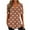 Brown, variant on Raeneomay Tunic Tops for Women Women's Fshion Print Funny Casual Zipper Short Sleeve Tops Blouse