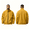 Yellow, variant on GUZOM Mens Fleece Jacket with Zipper Pockets,Full Zip Loose Fit Stand Collar,Orange,Size 3XL