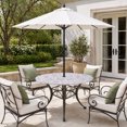 thumbnail image 2 of Round Outdoor Tablecloth with Umbrella Hole and Zipper, Spring Flower Tablecloth with Elastic Waterproof, Vintage Farmhouse Light Purple Boho Leaf Patio Table Covers for 31" - 35" Picnic Pool Tables, 2 of 9